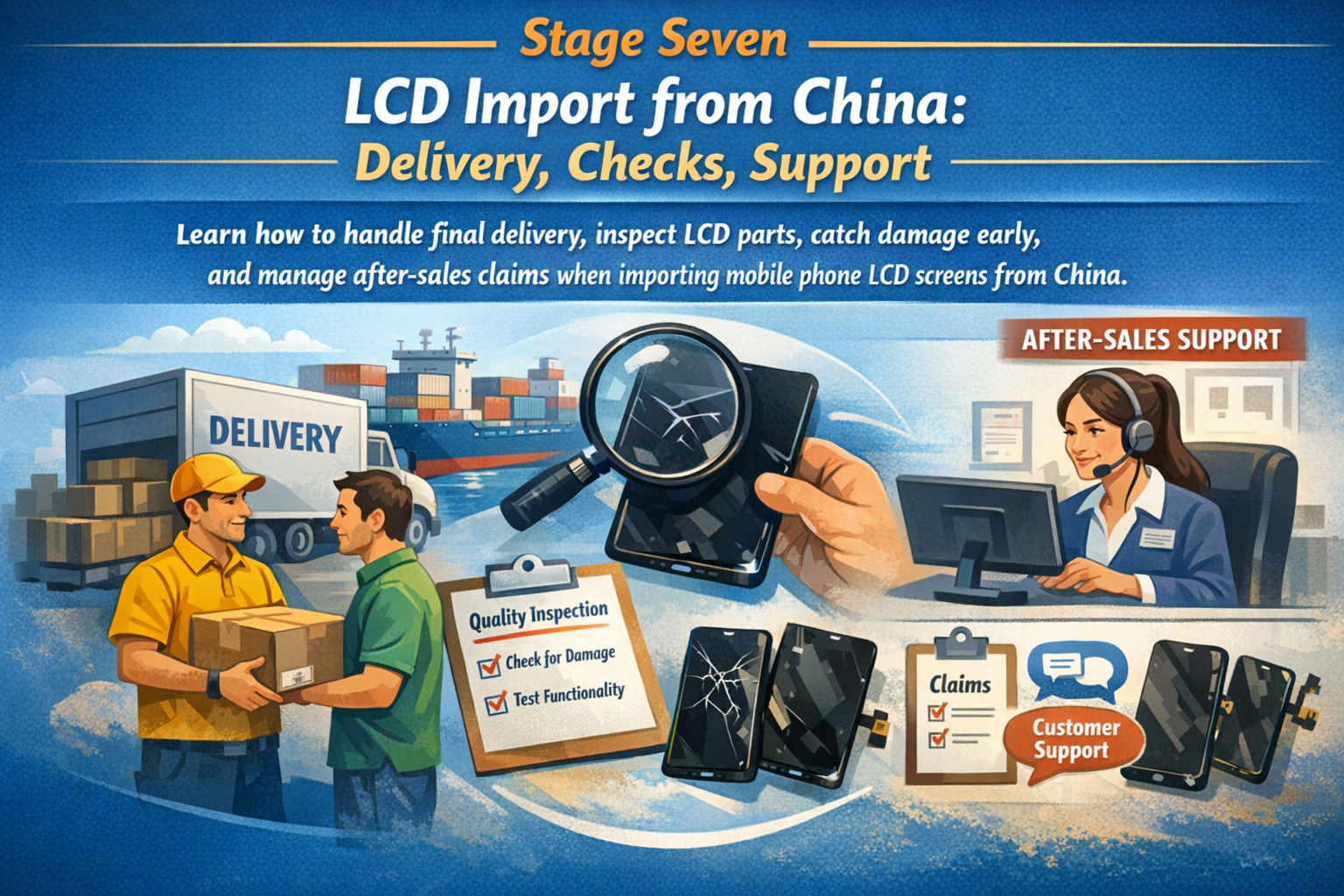 Stage Seven LCD Import from China: Delivery, Checks Support